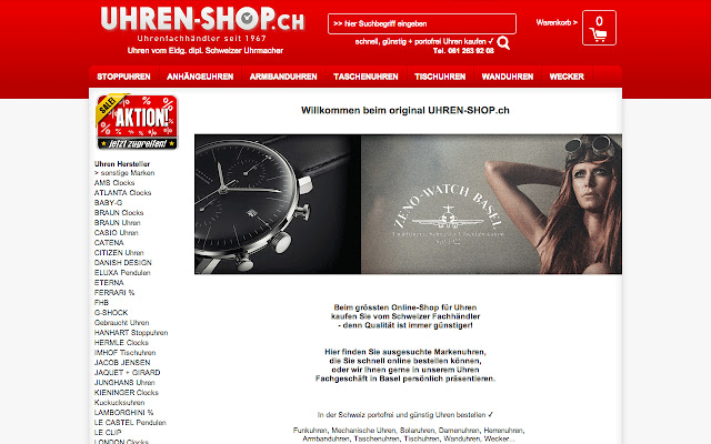 Schweizer Uhren Shop  from Chrome web store to be run with OffiDocs Chromium online