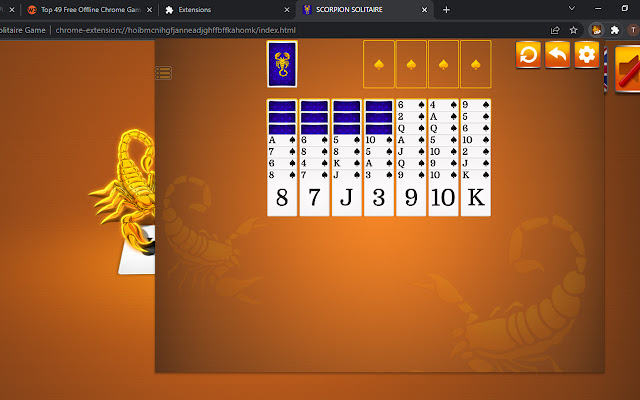 Scorpion Solitaire Game  from Chrome web store to be run with OffiDocs Chromium online