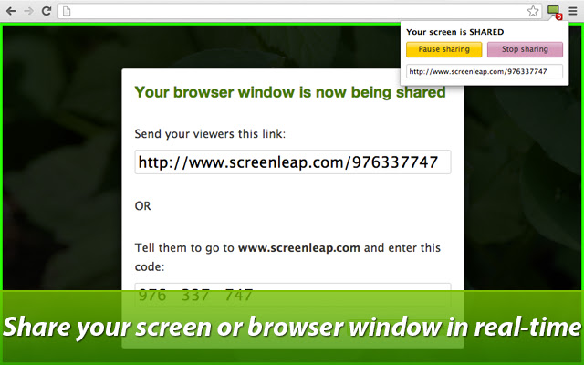 Screenleap  from Chrome web store to be run with OffiDocs Chromium online