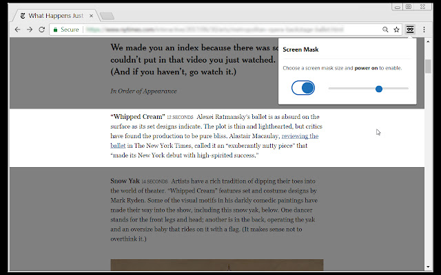 Screen Mask  from Chrome web store to be run with OffiDocs Chromium online