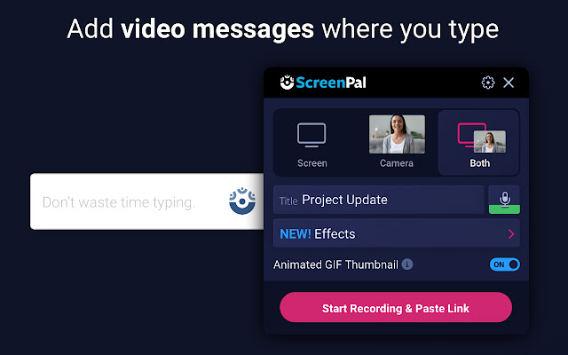 ScreenPal: Screen Recorder for Video Messages  from Chrome web store to be run with OffiDocs Chromium online