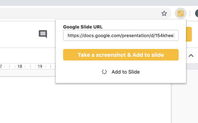 Screenshot to Google Slides  from Chrome web store to be run with OffiDocs Chromium online