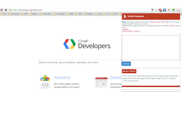 Script Executor  from Chrome web store to be run with OffiDocs Chromium online