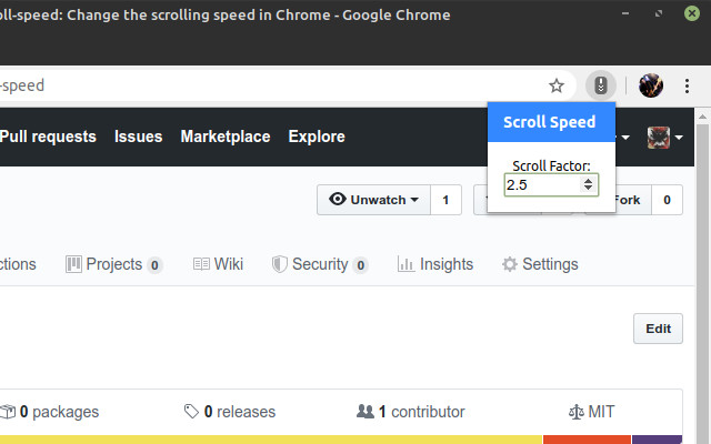 Scroll Speed  from Chrome web store to be run with OffiDocs Chromium online