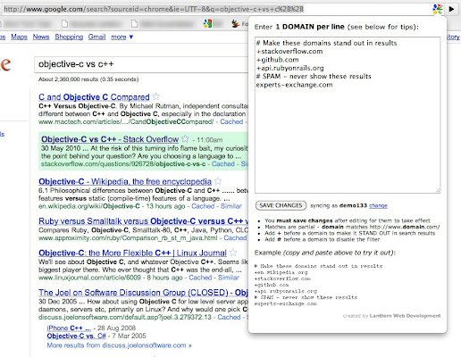 Search Filter  from Chrome web store to be run with OffiDocs Chromium online