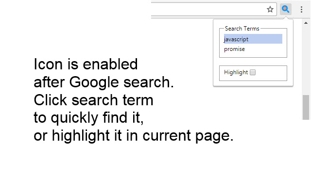 Search Terms Finder  from Chrome web store to be run with OffiDocs Chromium online