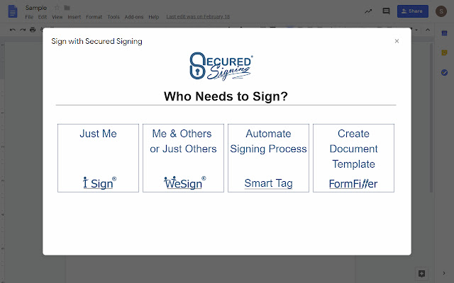 Secured Signing Secure Digital Signature  from Chrome web store to be run with OffiDocs Chromium online