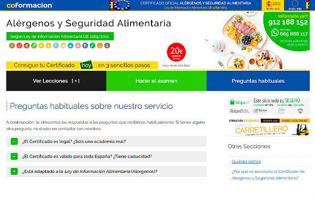 Seguridad Alimentaria Alérgenos  from Chrome web store to be run with OffiDocs Chromium online