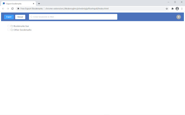 Selective Bookmarks Export Tool  from Chrome web store to be run with OffiDocs Chromium online