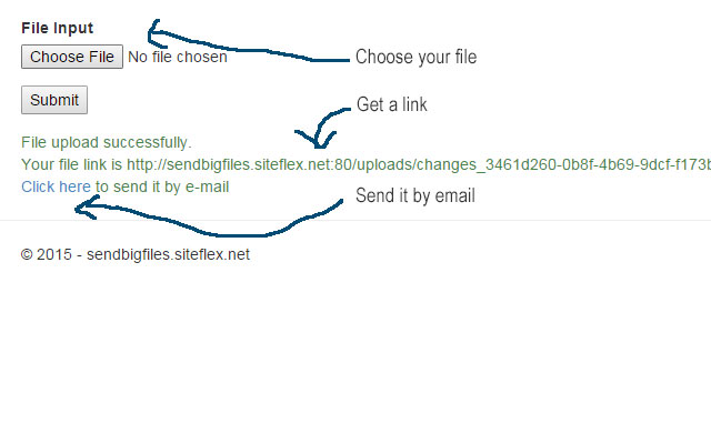 Send Big Files  from Chrome web store to be run with OffiDocs Chromium online