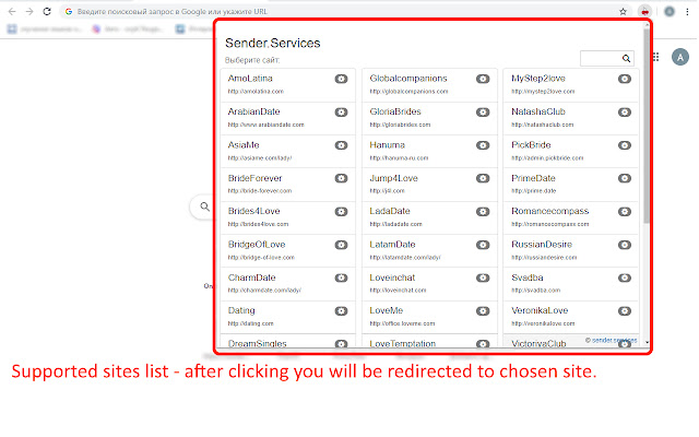 Sender.Services EE  from Chrome web store to be run with OffiDocs Chromium online