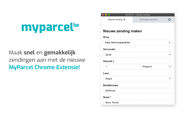 SendMyParcel  from Chrome web store to be run with OffiDocs Chromium online