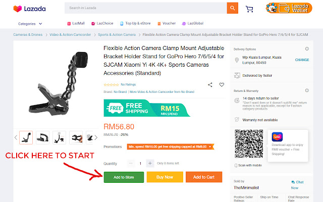 Sendsana Lazada  from Chrome web store to be run with OffiDocs Chromium online