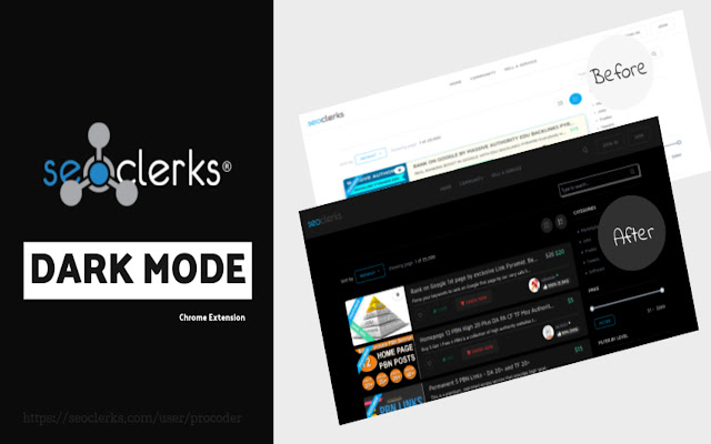 SEOClerks Dark Mode Extension  from Chrome web store to be run with OffiDocs Chromium online