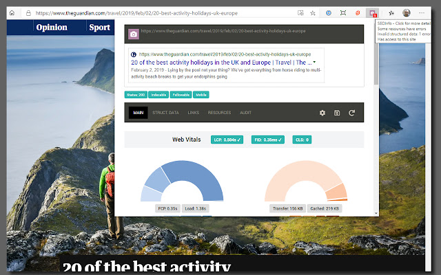 SEOInfo ze sklepu internetowego Chrome do uruchomienia z OffiDocs Chromium online