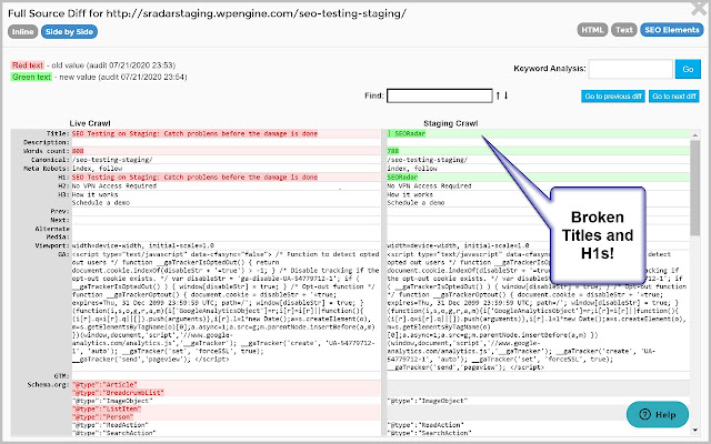 SEORadar Diff tool  from Chrome web store to be run with OffiDocs Chromium online