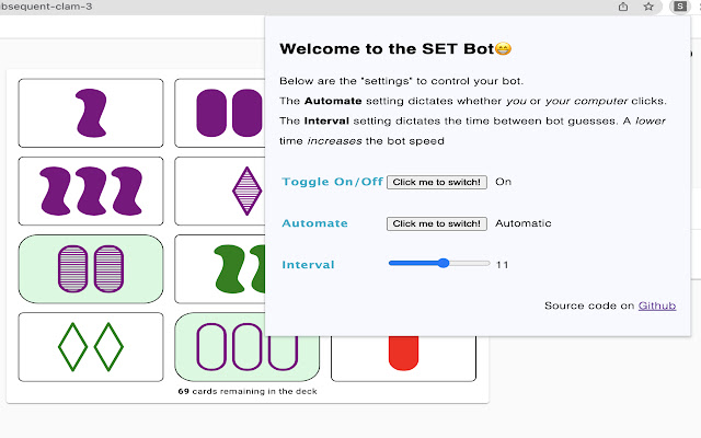 Set With Friends Bot  from Chrome web store to be run with OffiDocs Chromium online