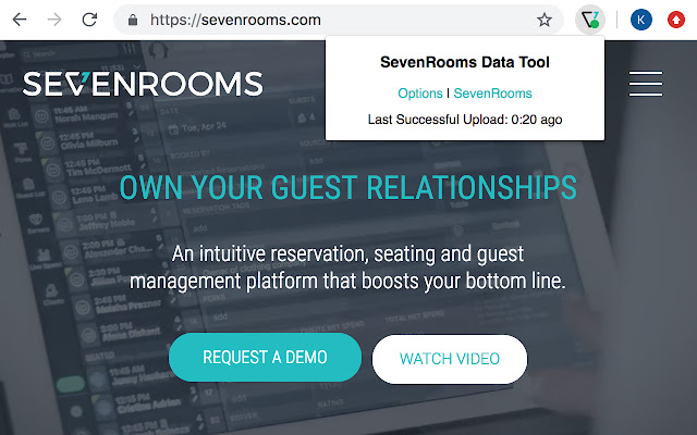 SevenRooms Data Tool  from Chrome web store to be run with OffiDocs Chromium online