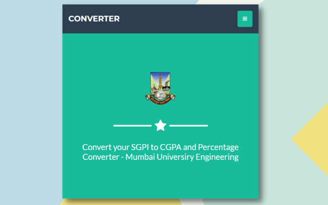 SGPI to CGPA Converter Mumbai University  from Chrome web store to be run with OffiDocs Chromium online