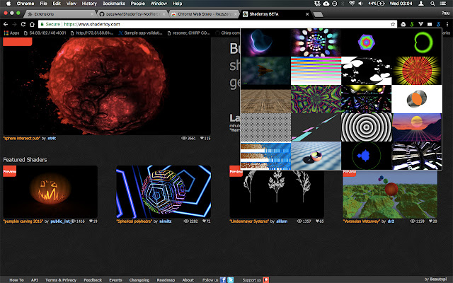 ShaderToy Notifier  from Chrome web store to be run with OffiDocs Chromium online