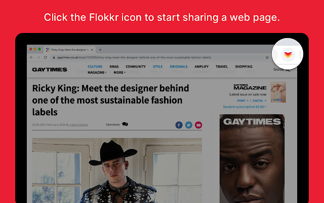 Share on Flokkr  from Chrome web store to be run with OffiDocs Chromium online