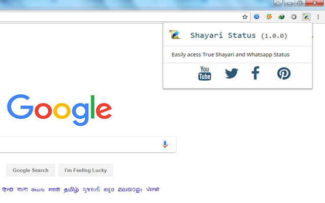 Shayari Status  from Chrome web store to be run with OffiDocs Chromium online