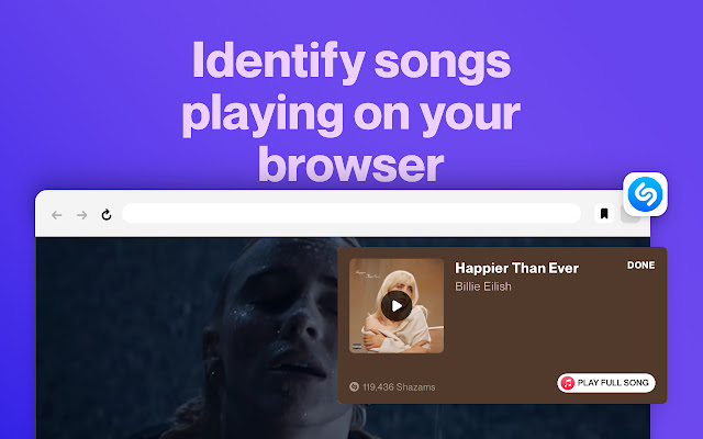 Shazam: Find song names from your browser  from Chrome web store to be run with OffiDocs Chromium online