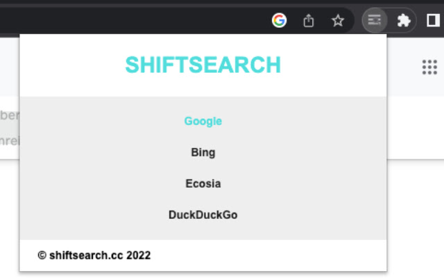 shiftsearch  from Chrome web store to be run with OffiDocs Chromium online