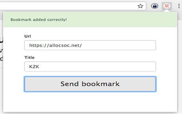 Shiori create bookmarks extension  from Chrome web store to be run with OffiDocs Chromium online