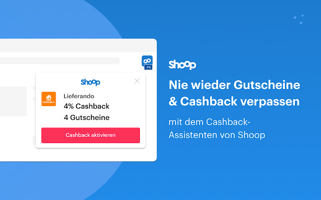 Shoop Cashback  Gutscheine  from Chrome web store to be run with OffiDocs Chromium online