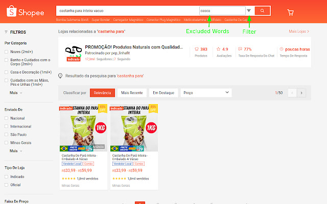 Shopee Advanced Search  from Chrome web store to be run with OffiDocs Chromium online