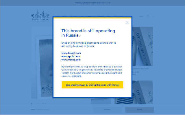 Shop Smart for Ukraine Extension  from Chrome web store to be run with OffiDocs Chromium online