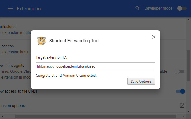 Shortcut Forwarding Tool  from Chrome web store to be run with OffiDocs Chromium online