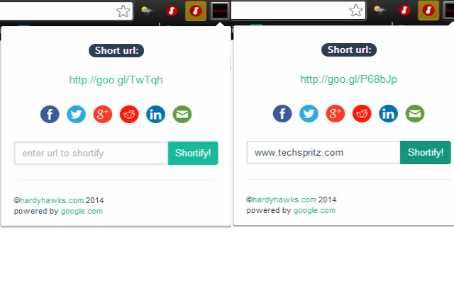 Shortify  from Chrome web store to be run with OffiDocs Chromium online