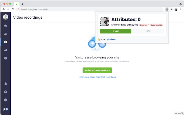 Show data attributes  from Chrome web store to be run with OffiDocs Chromium online