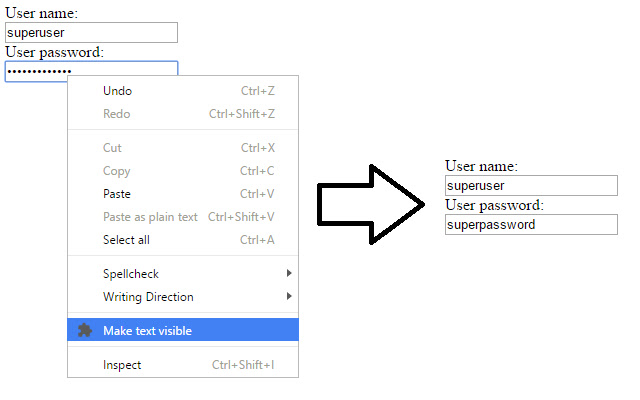 Show Password Text  from Chrome web store to be run with OffiDocs Chromium online