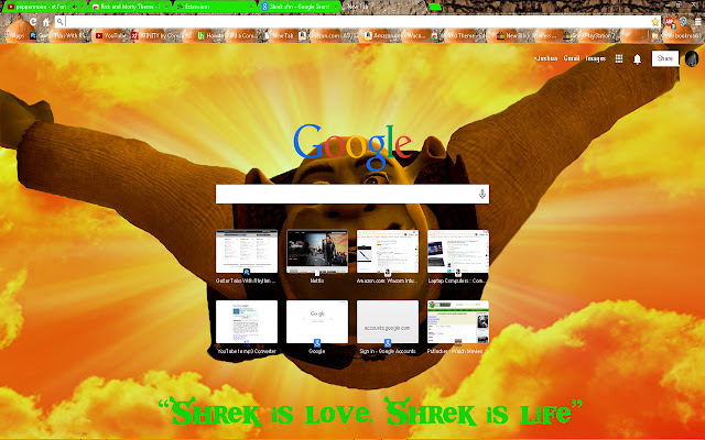 Shrek Theme  from Chrome web store to be run with OffiDocs Chromium online