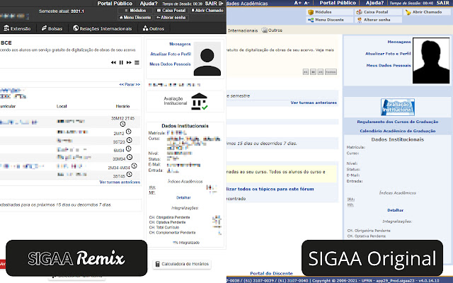 SIGAA Remix  from Chrome web store to be run with OffiDocs Chromium online