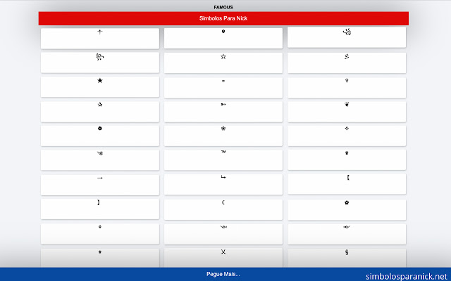Simbolos Para Nick シ FF  from Chrome web store to be run with OffiDocs Chromium online
