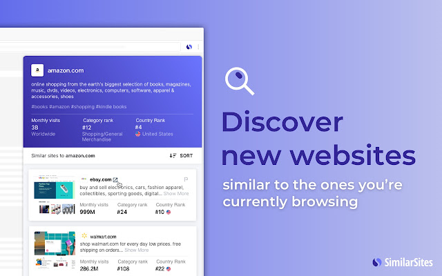 Similar Sites Discover Related Websites  from Chrome web store to be run with OffiDocs Chromium online