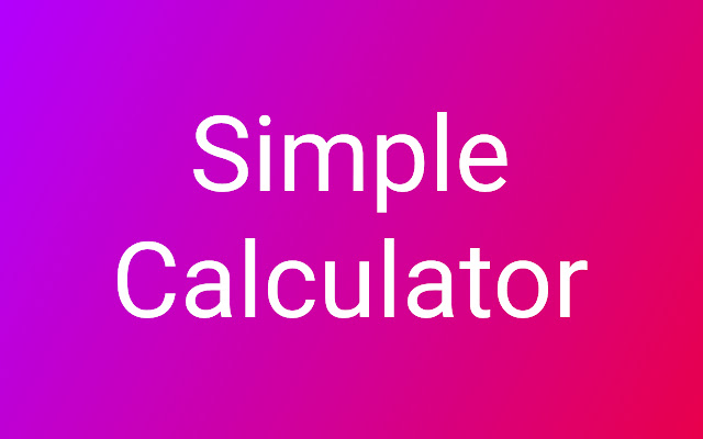 Simple Calculator  from Chrome web store to be run with OffiDocs Chromium online