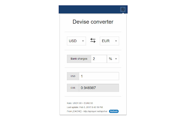 Simple Devise Converter  from Chrome web store to be run with OffiDocs Chromium online