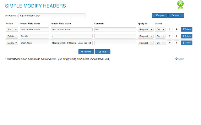 simple modify headers  from Chrome web store to be run with OffiDocs Chromium online