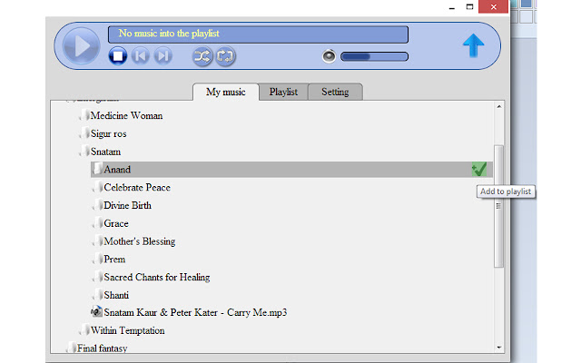 Simple Music Player  from Chrome web store to be run with OffiDocs Chromium online