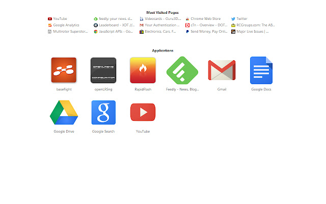 Simple New Tab Page  from Chrome web store to be run with OffiDocs Chromium online