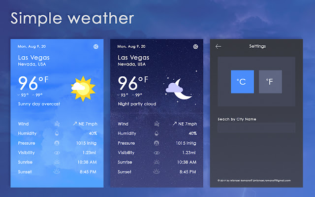 Simple Weather Report  from Chrome web store to be run with OffiDocs Chromium online