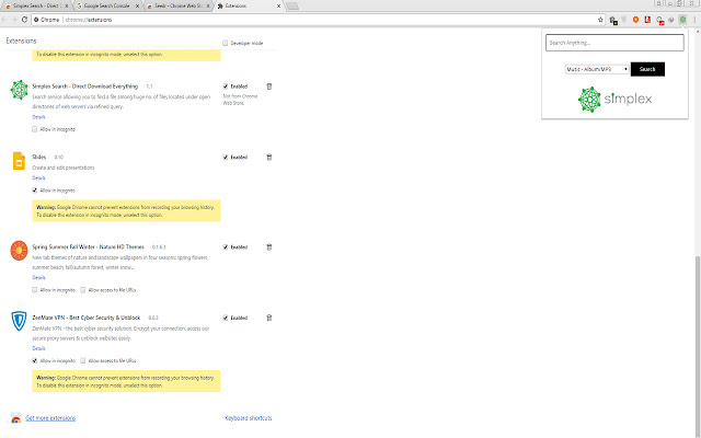 Simplex Search Direct Download Everything  from Chrome web store to be run with OffiDocs Chromium online