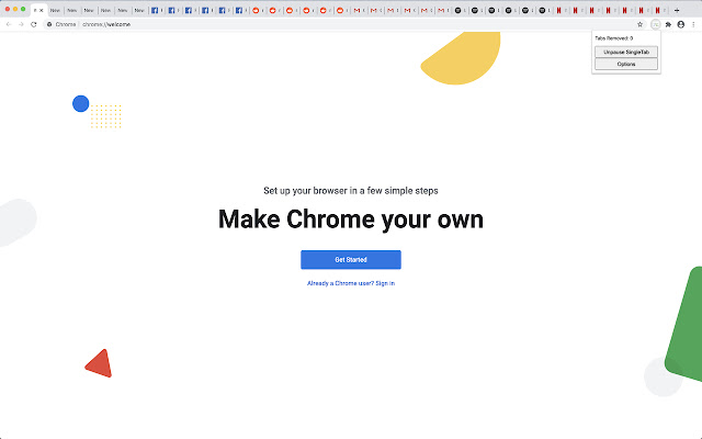 SingleTab  from Chrome web store to be run with OffiDocs Chromium online