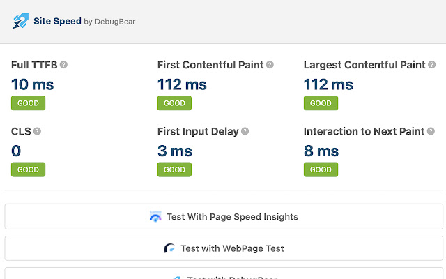 Site Speed by DebugBear  from Chrome web store to be run with OffiDocs Chromium online