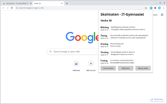 Skolmaten  from Chrome web store to be run with OffiDocs Chromium online